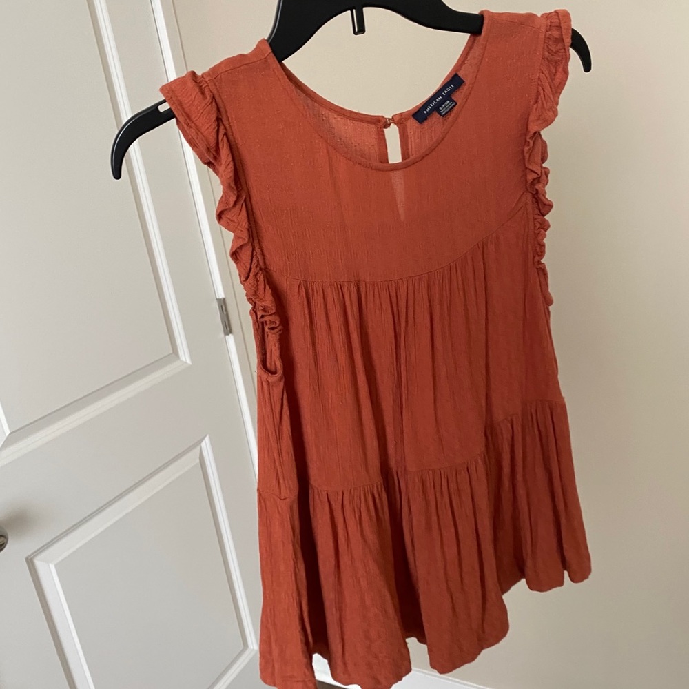 American eagle ruffle sleeve tank top